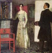 Franz von Stuck, Selbstportrat des Malers und seiner Frau im Atelier